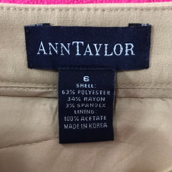 ANN TAYLOR Tan A-Line Career Skirt - Picture 5 of 5
